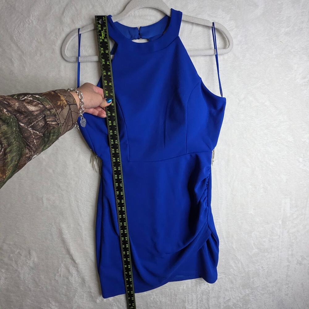 Cobalt Bright Blue SzM NWT Sexy W Rhinestones Dress by Sincerely Jules Party Fun - Picture 7 of 14